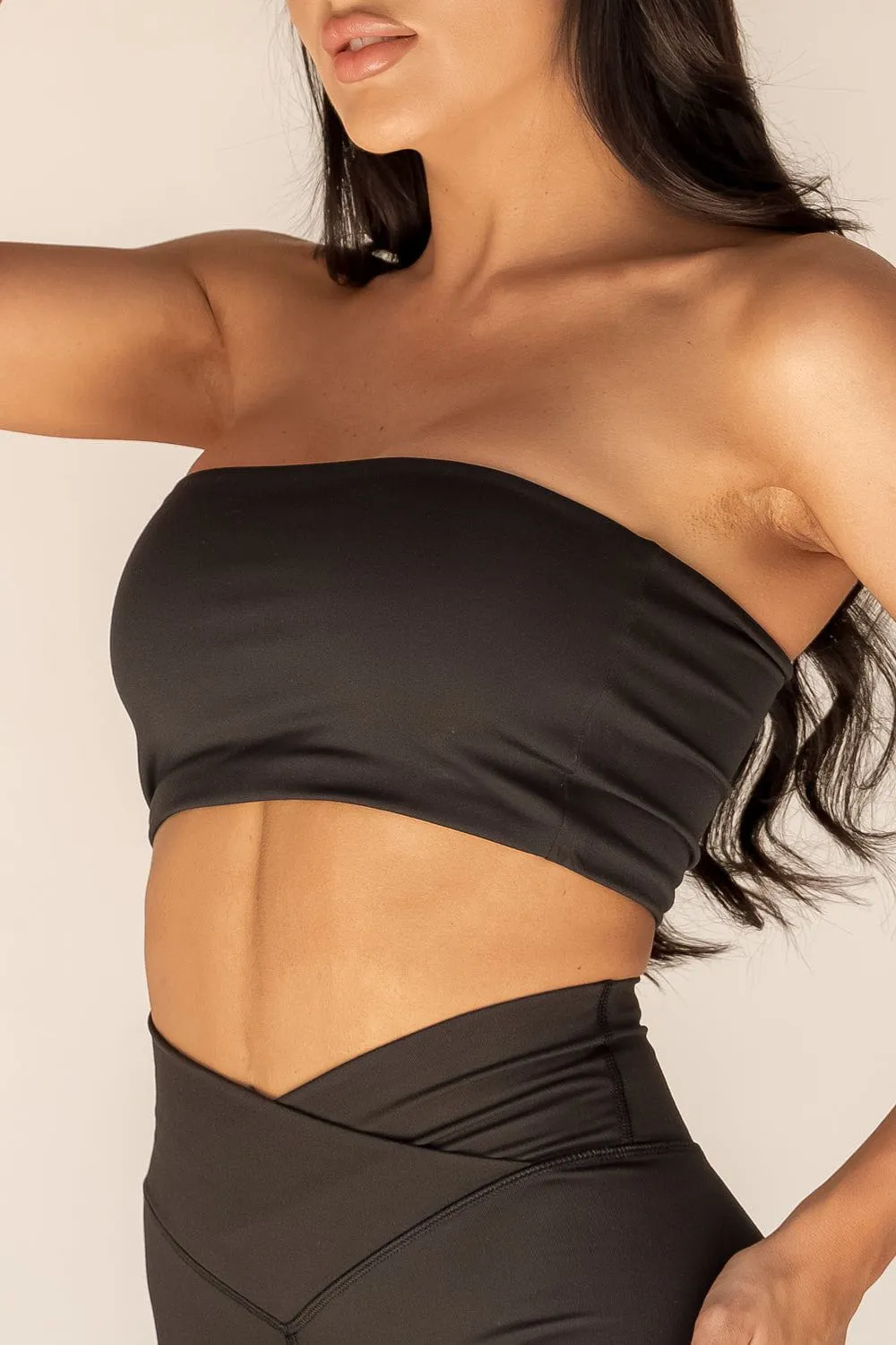 Everyday Bandeau Crop Top - Black