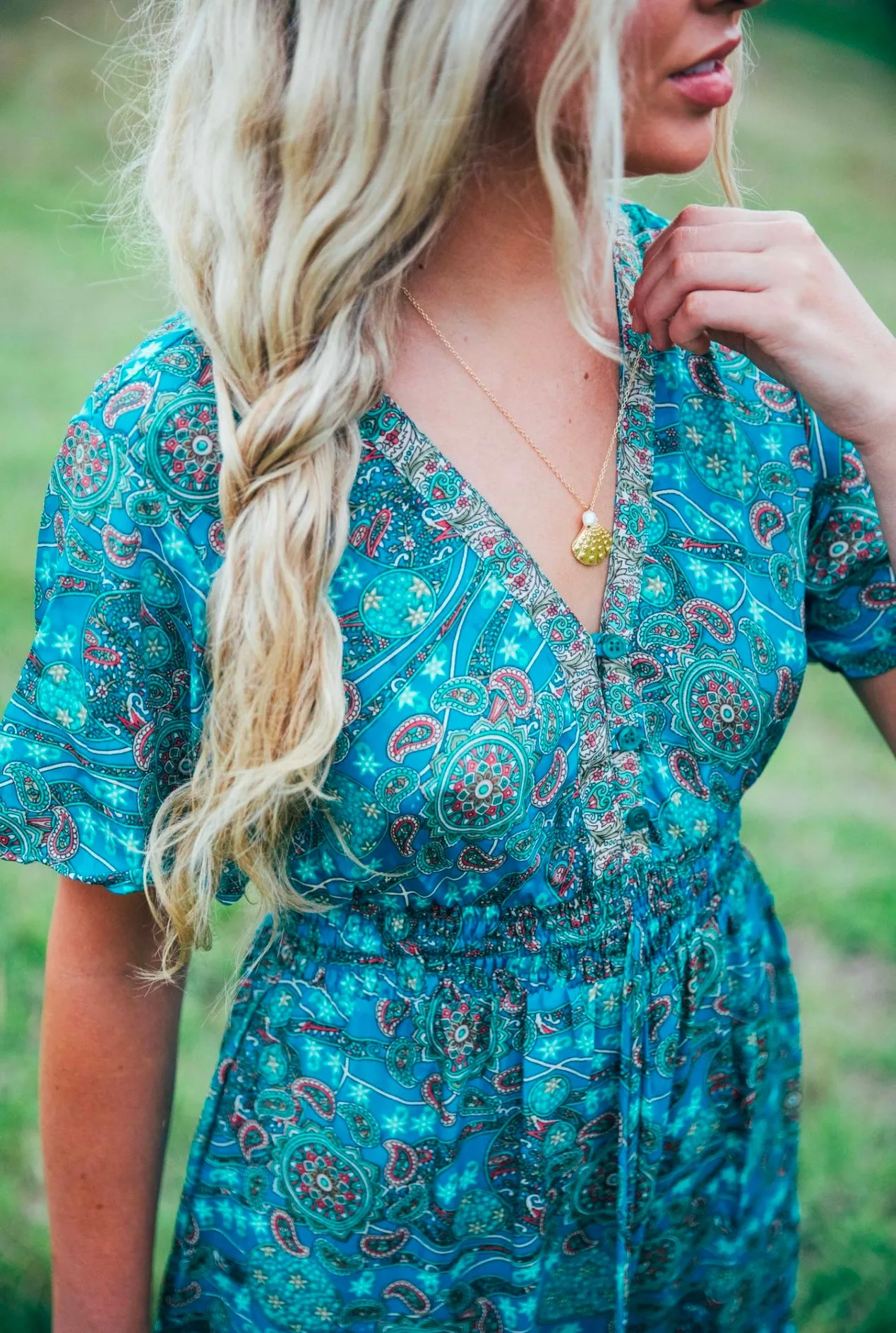Flamingo Dress ~ Turquoise stars
