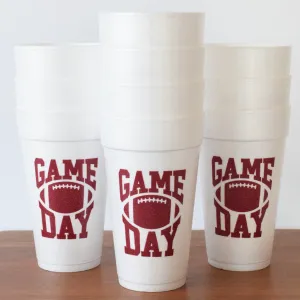Game Day Maroon Foam Cups