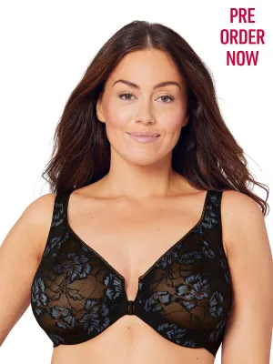 Glamorise Bra 9246 - Feeling Lacey Front Close Underwire Bra - Black