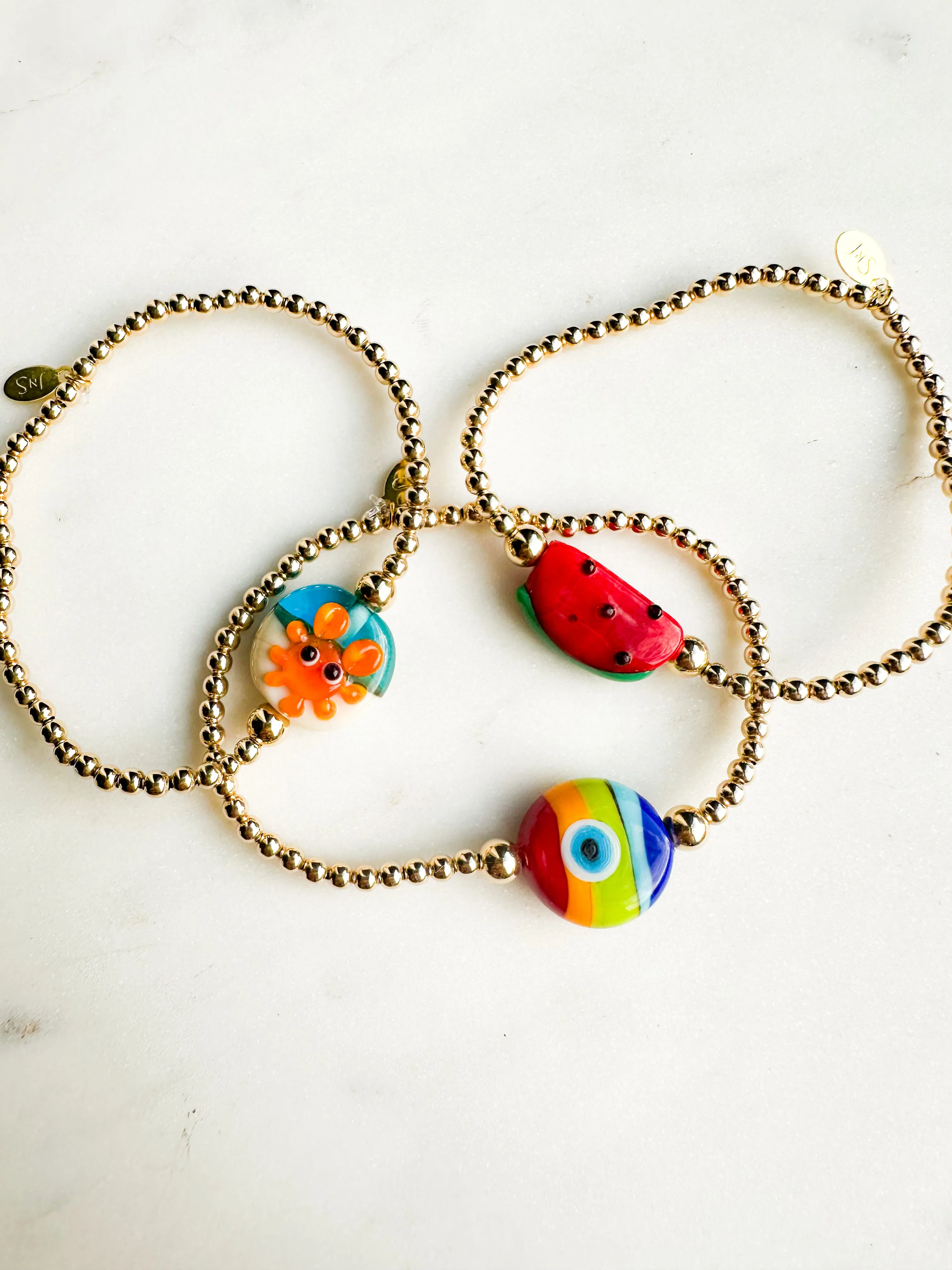 Glass Watermelon Bracelet