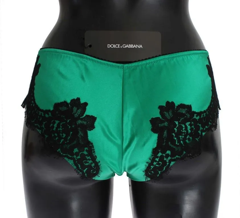 Green Satin Stretch Underwear Panties