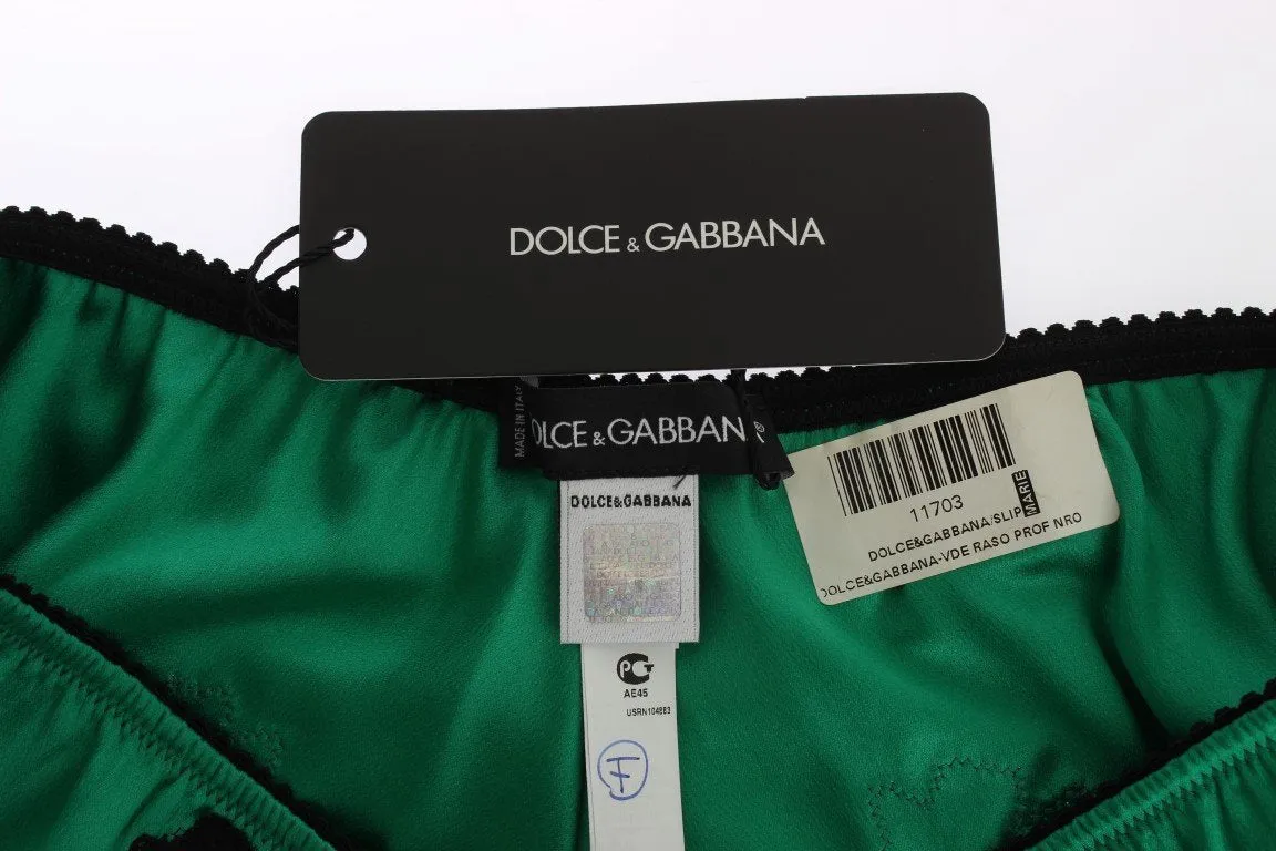 Green Satin Stretch Underwear Panties