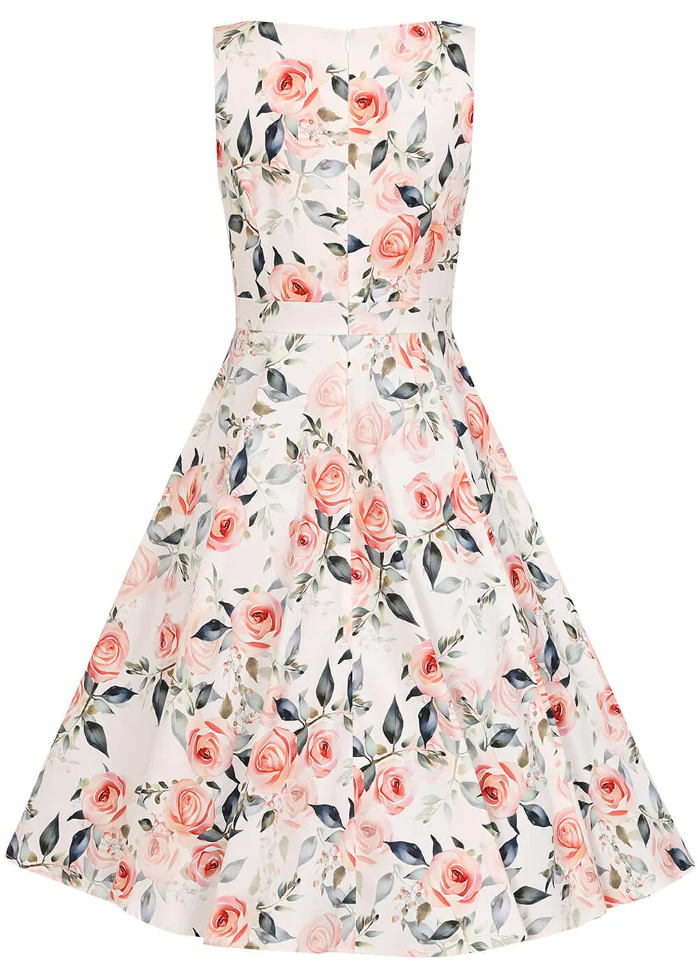 Hearts & Roses Aurora Floral 50's Swing Dress Pink
