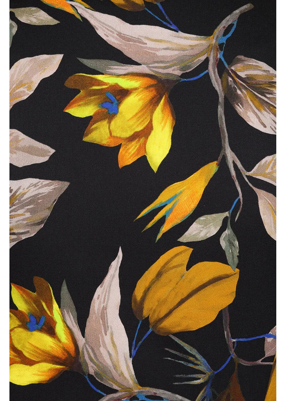 Hearts & Roses Mila Floral 50's Swing Dress Black