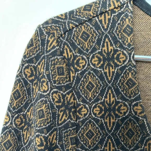J Jill Cotton Knit Long Sleeve Geometric Shift Sweater Dress Size Small NWT