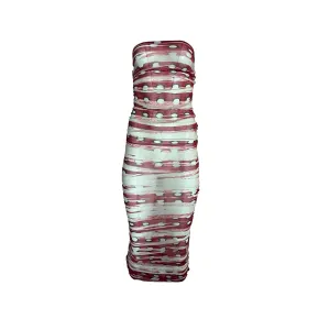 Jean Paul Gaultier Red Print Dress Stretch Dress