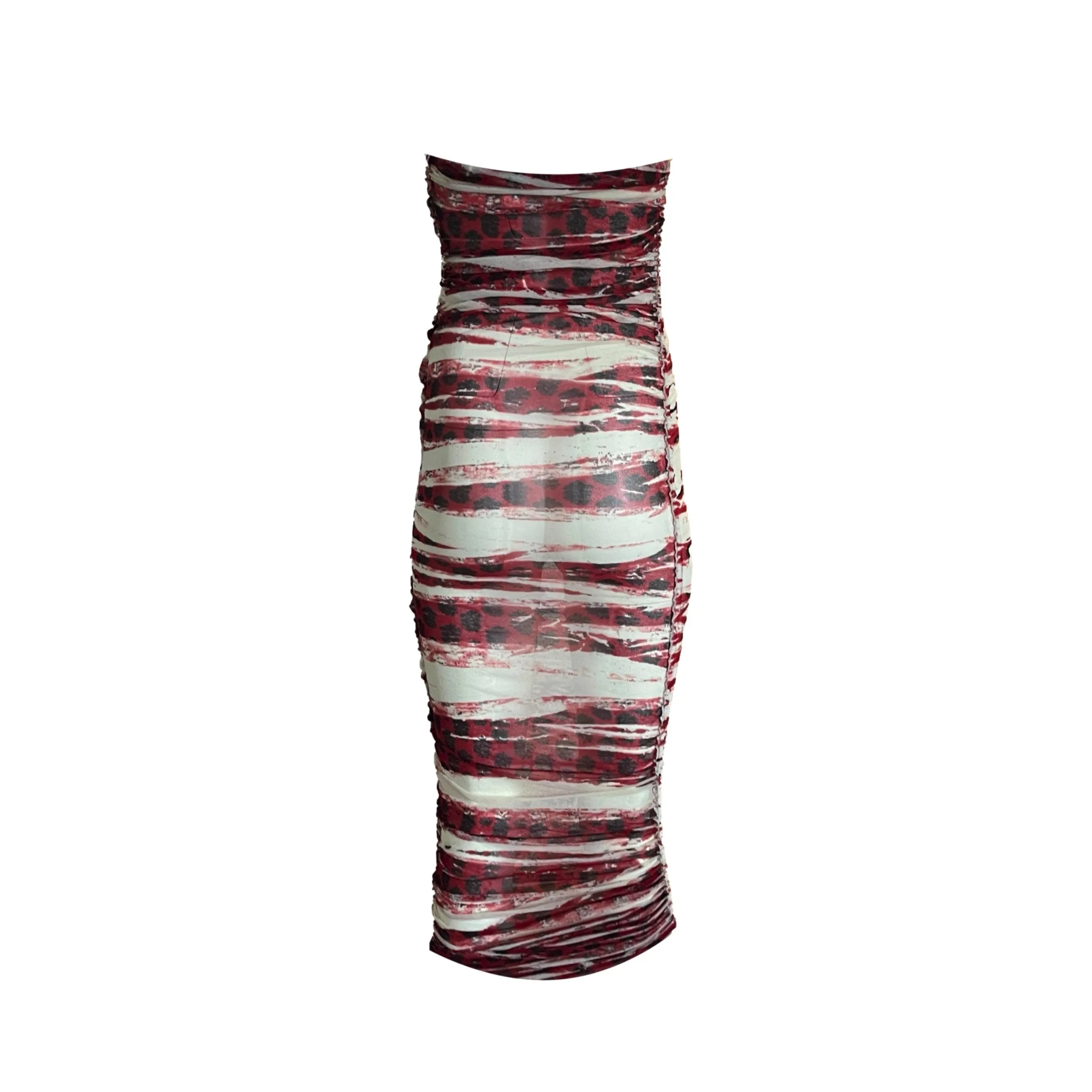 Jean Paul Gaultier Red Print Dress Stretch Dress