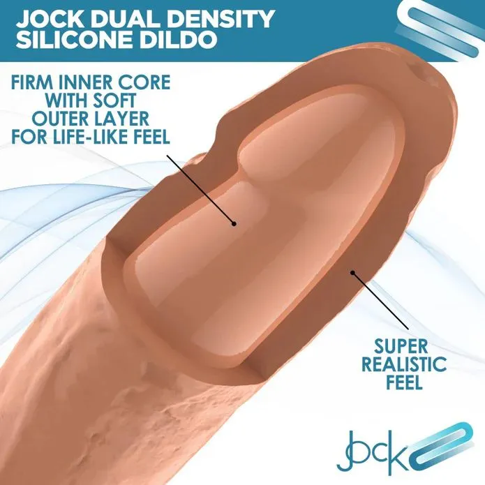 Jock Dual Density Silicone Thick 7 Inch Dildo with Suction Cup - Vanilla
