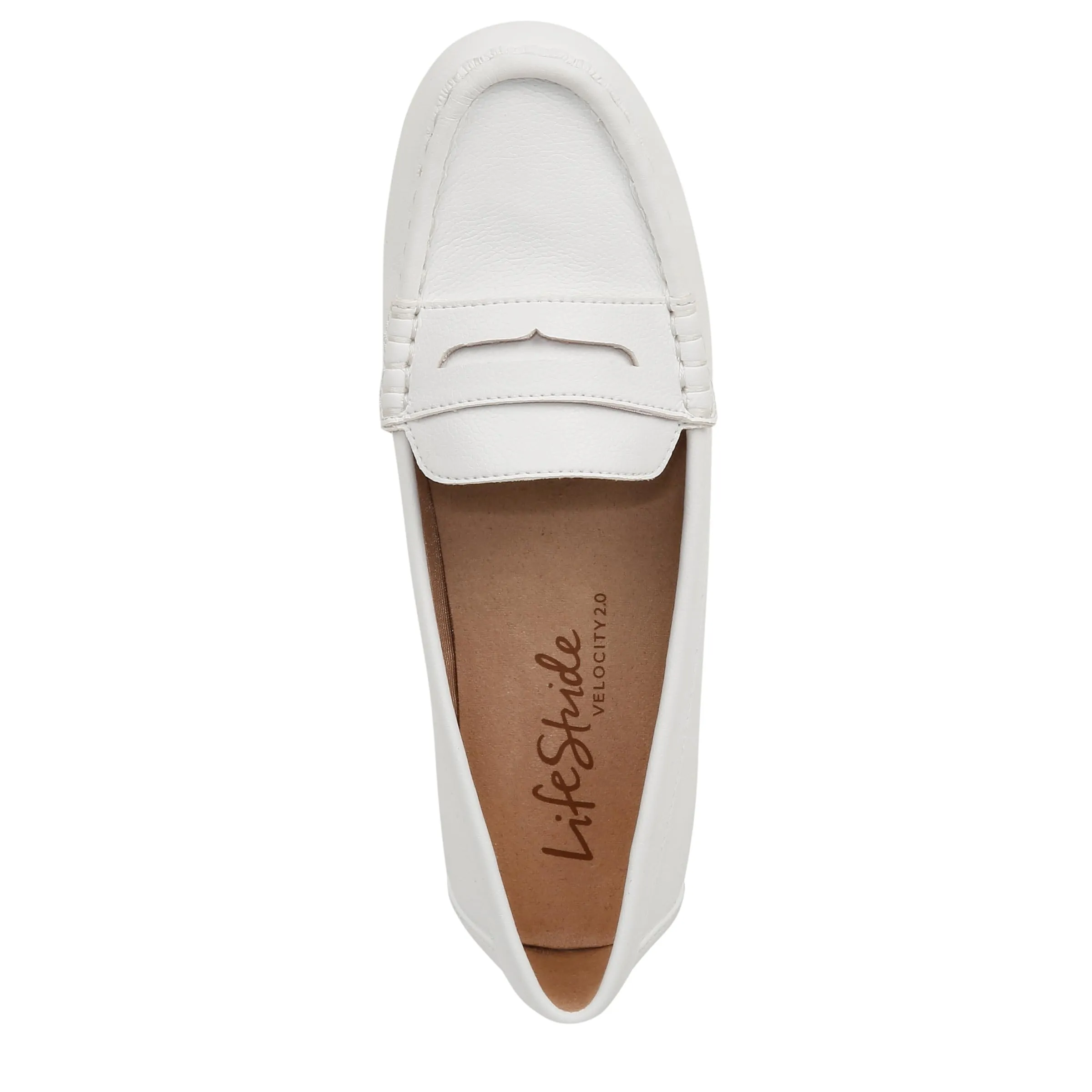LifeStride Womens Riviera Slip On Loafers Bright White 10 M