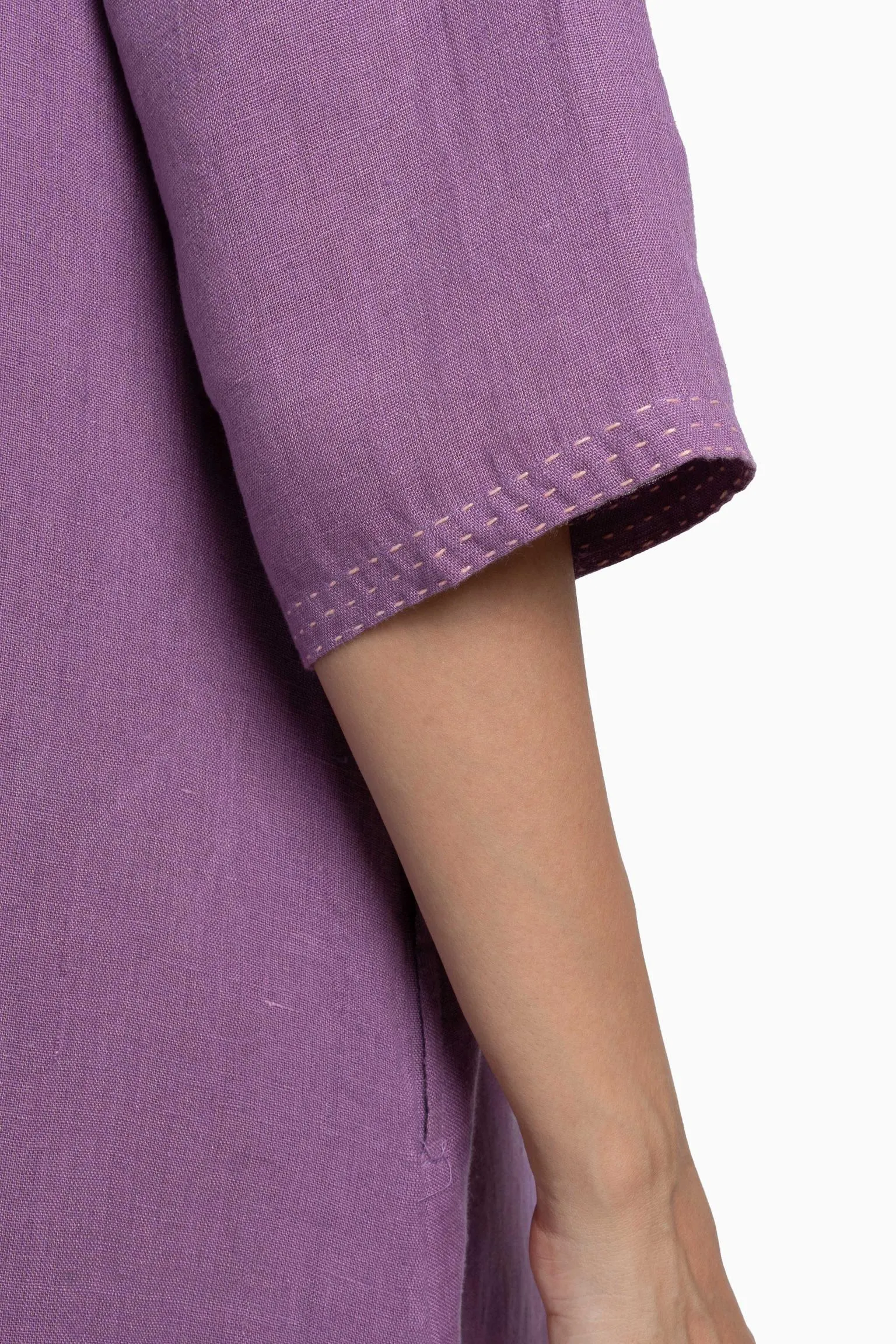 Linen Petunia Shirt Dress-Muted Mocha