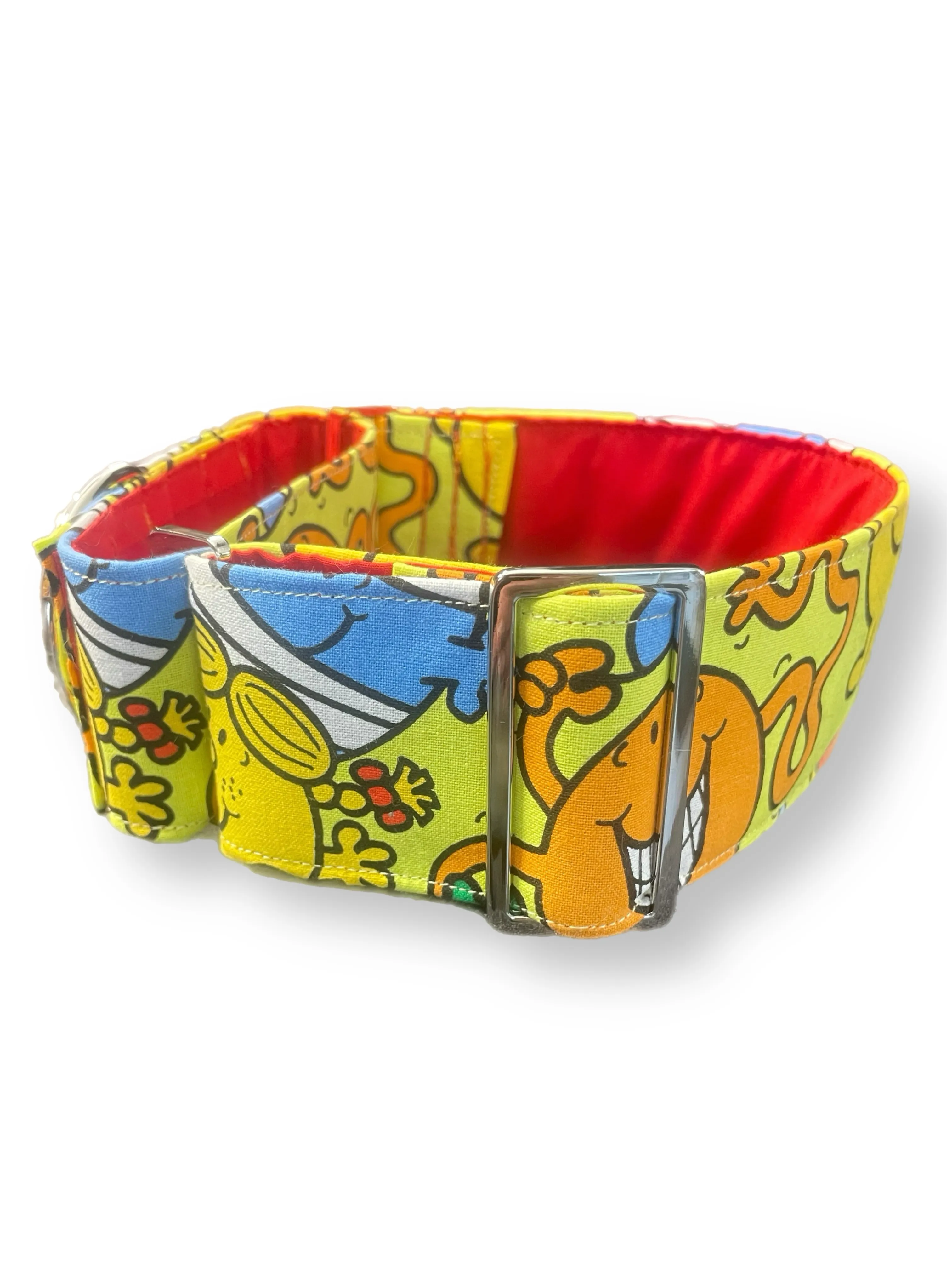 Little Miss and Mr bright yellow colors greyhound Martingale collar cotton covered 50mm width
