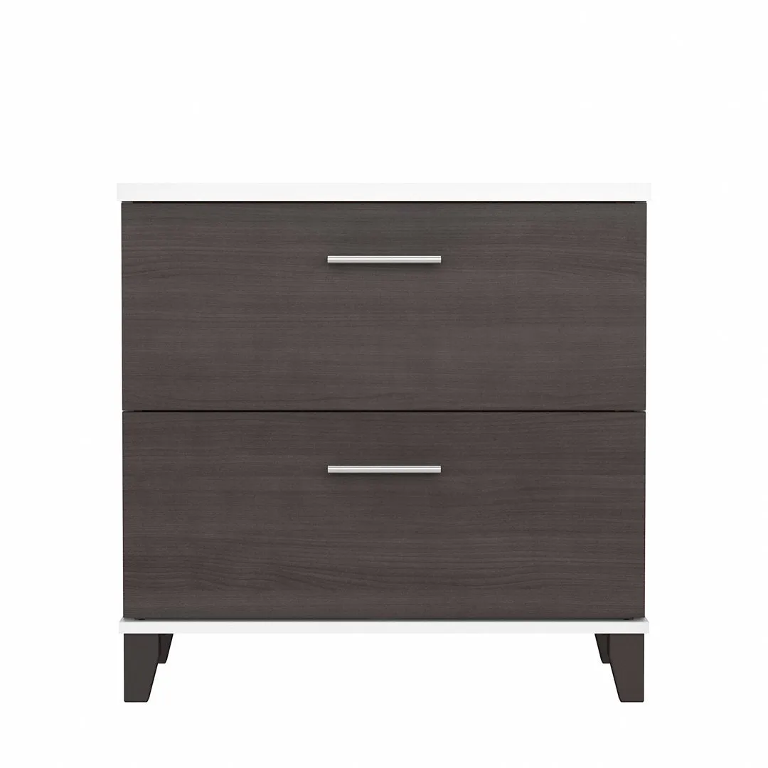 Magomed 2-Drawer Lateral Filing Cabinet Gracie Oaks Color: Storm Gray/White
