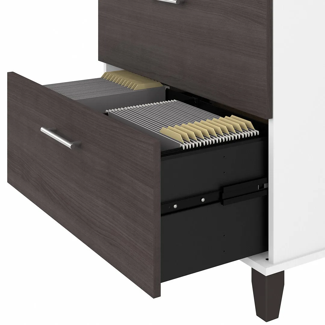 Magomed 2-Drawer Lateral Filing Cabinet Gracie Oaks Color: Storm Gray/White