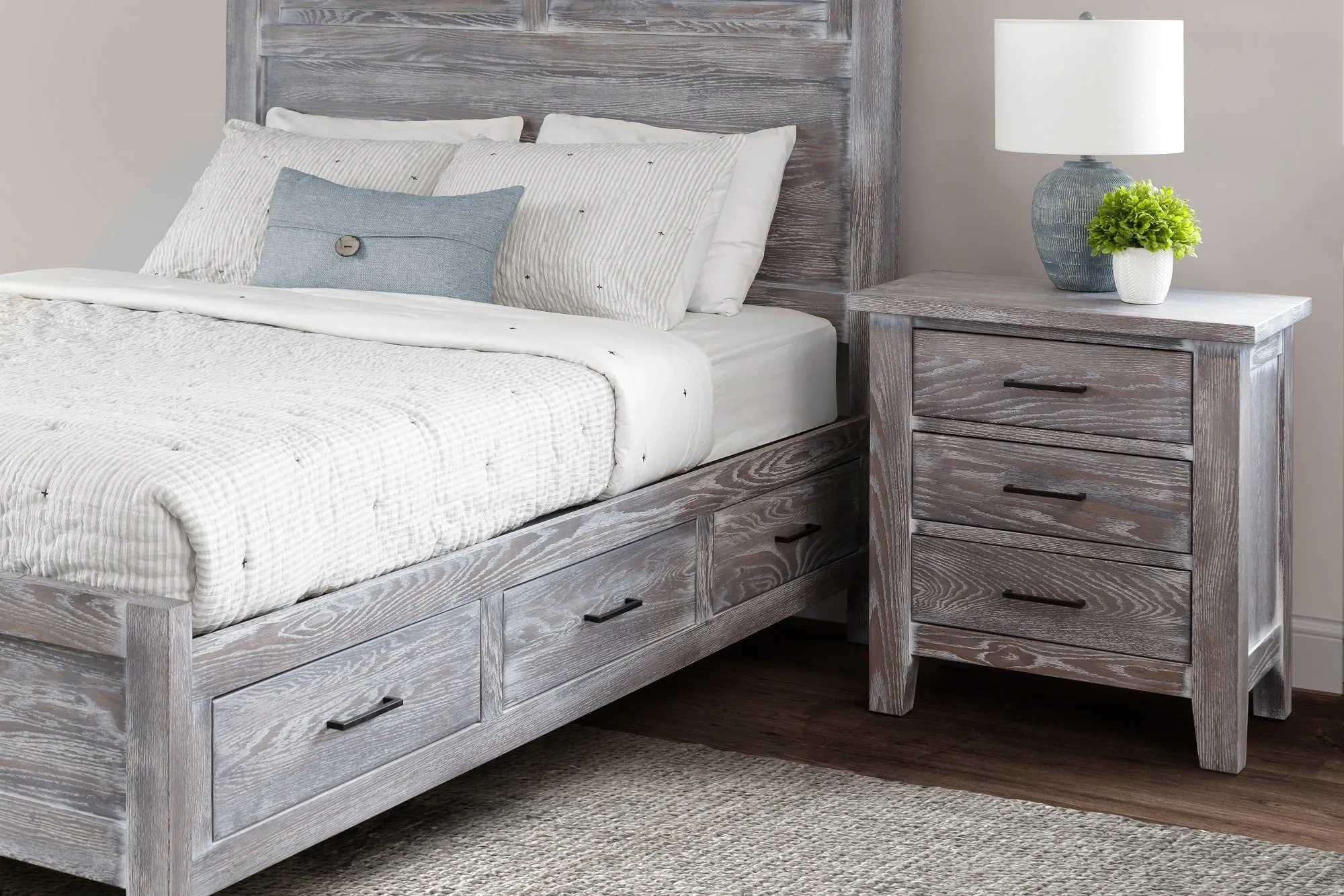 Manor - Solid Wood Panel Bed w/ Optional Underbed Storage