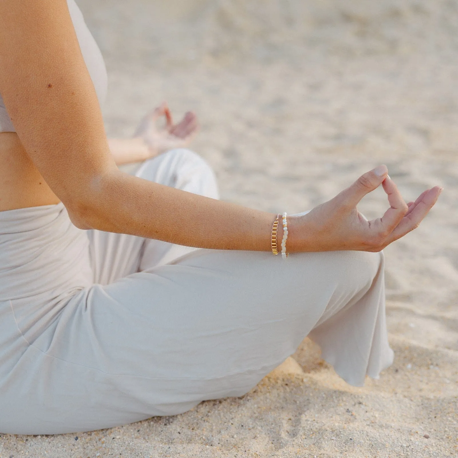 Mental Health Awareness Exhale Bead Stretch Bracelet