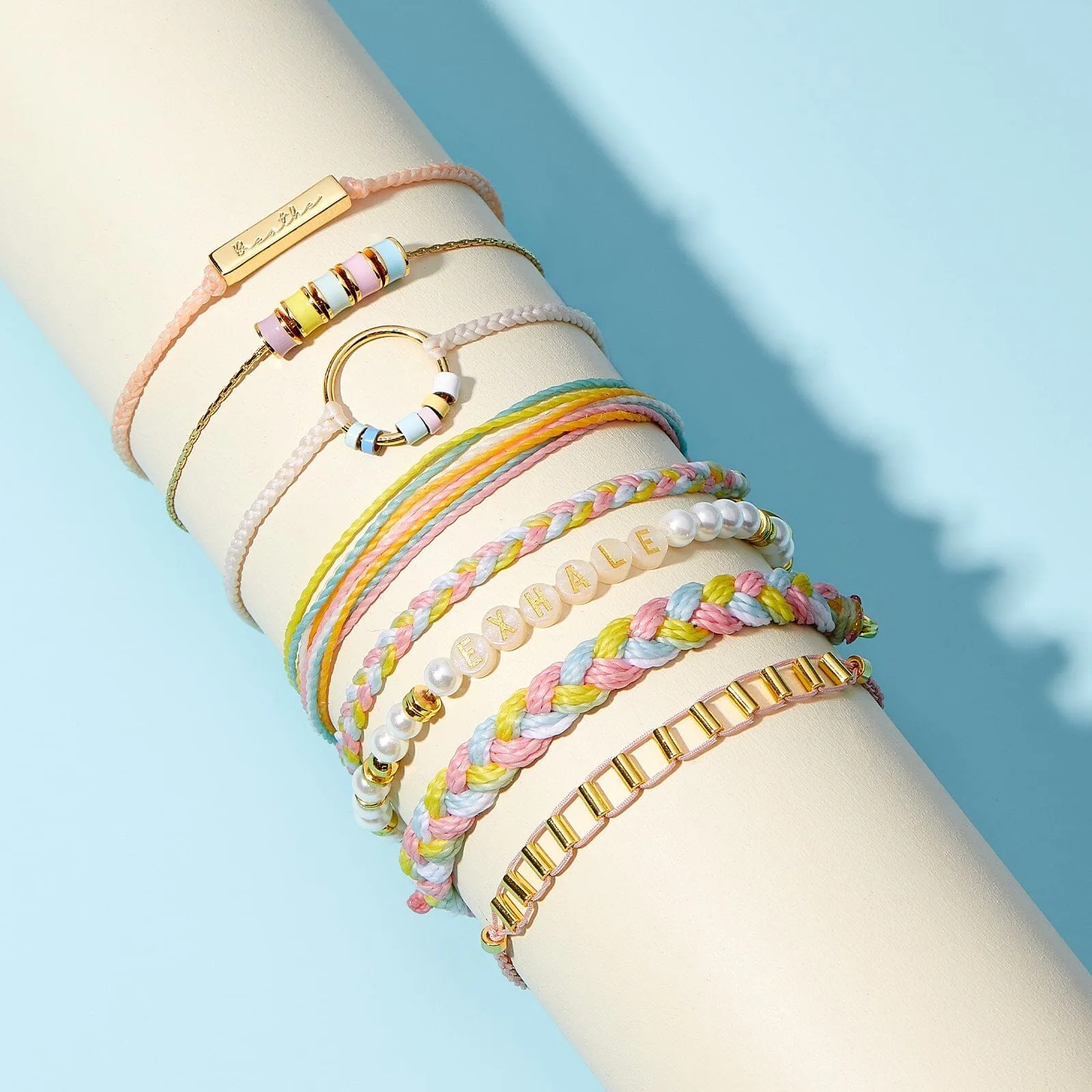 Mental Health Awareness Exhale Bead Stretch Bracelet