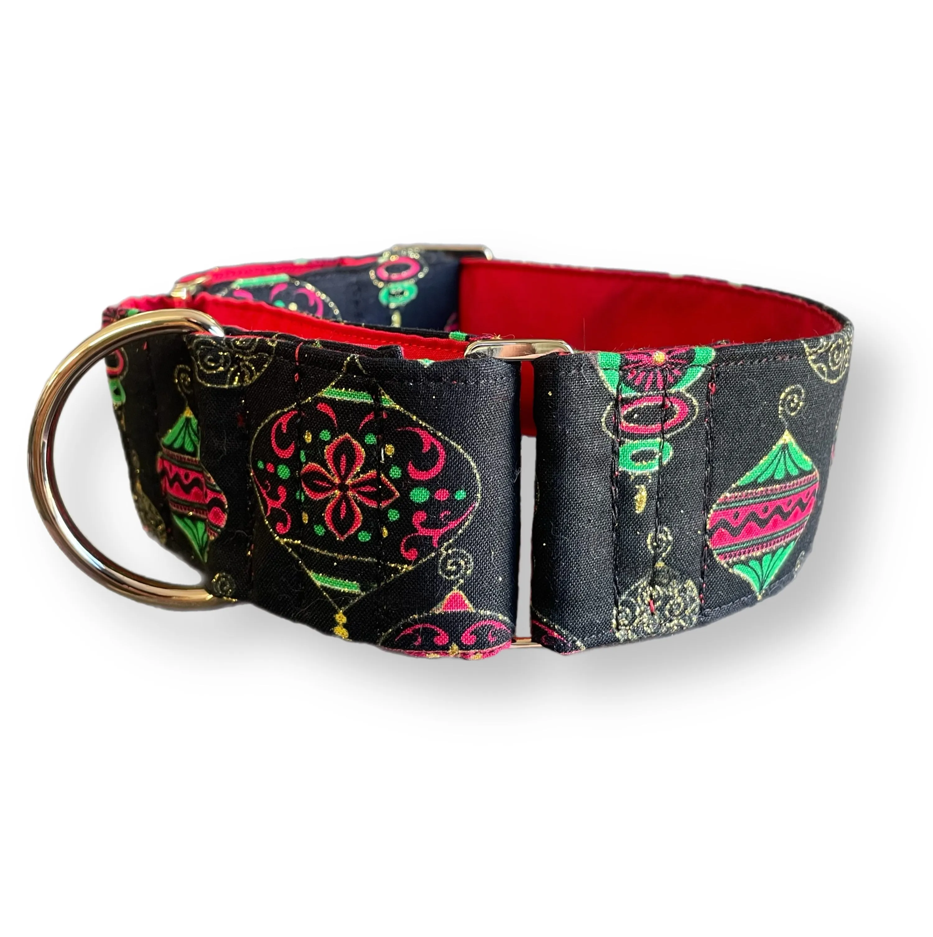Merry making Christmas Santa Cotton covered greyhound Martingale collar 50mm width super soft