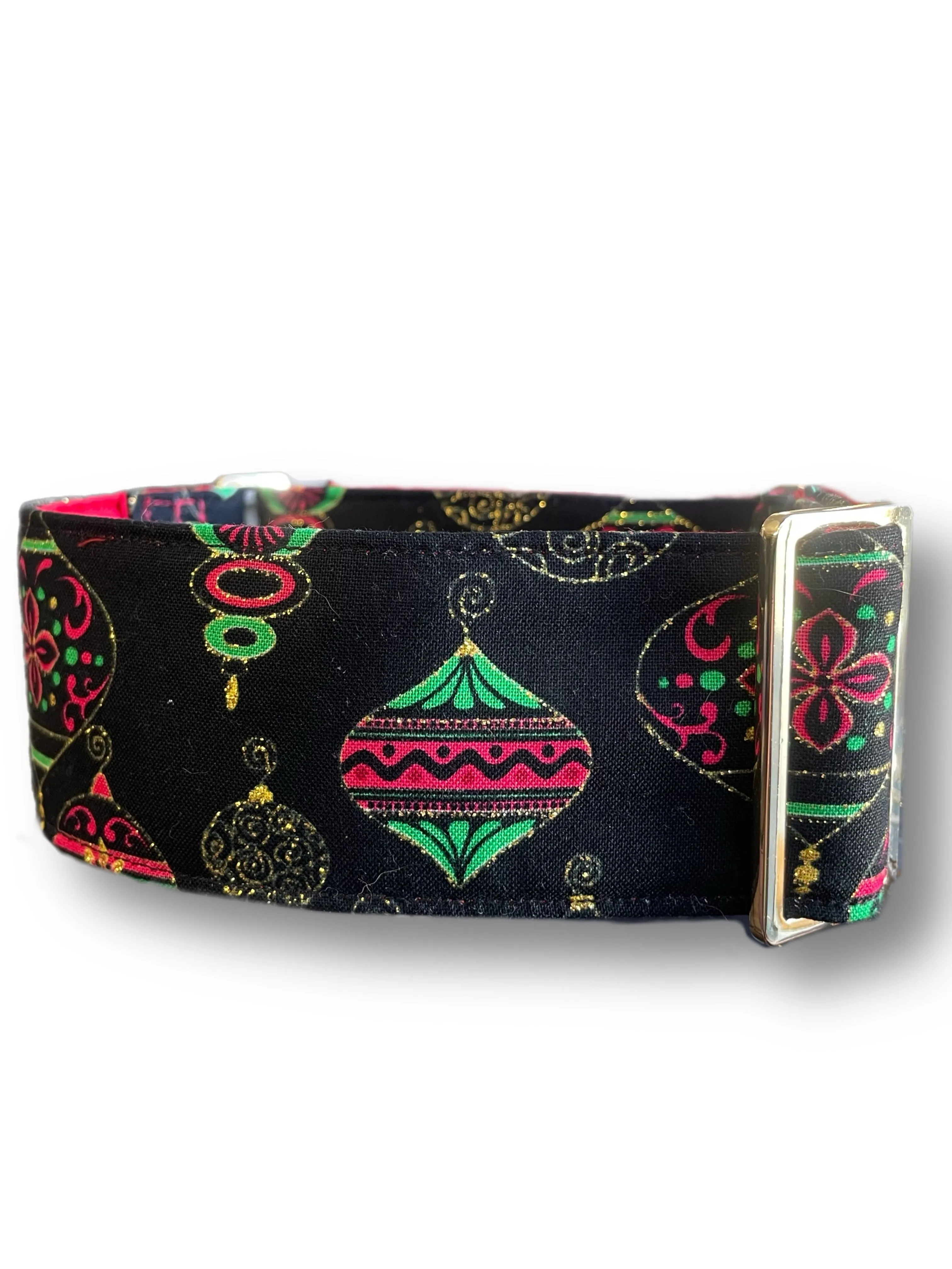 Merry making Christmas Santa Cotton covered greyhound Martingale collar 50mm width super soft