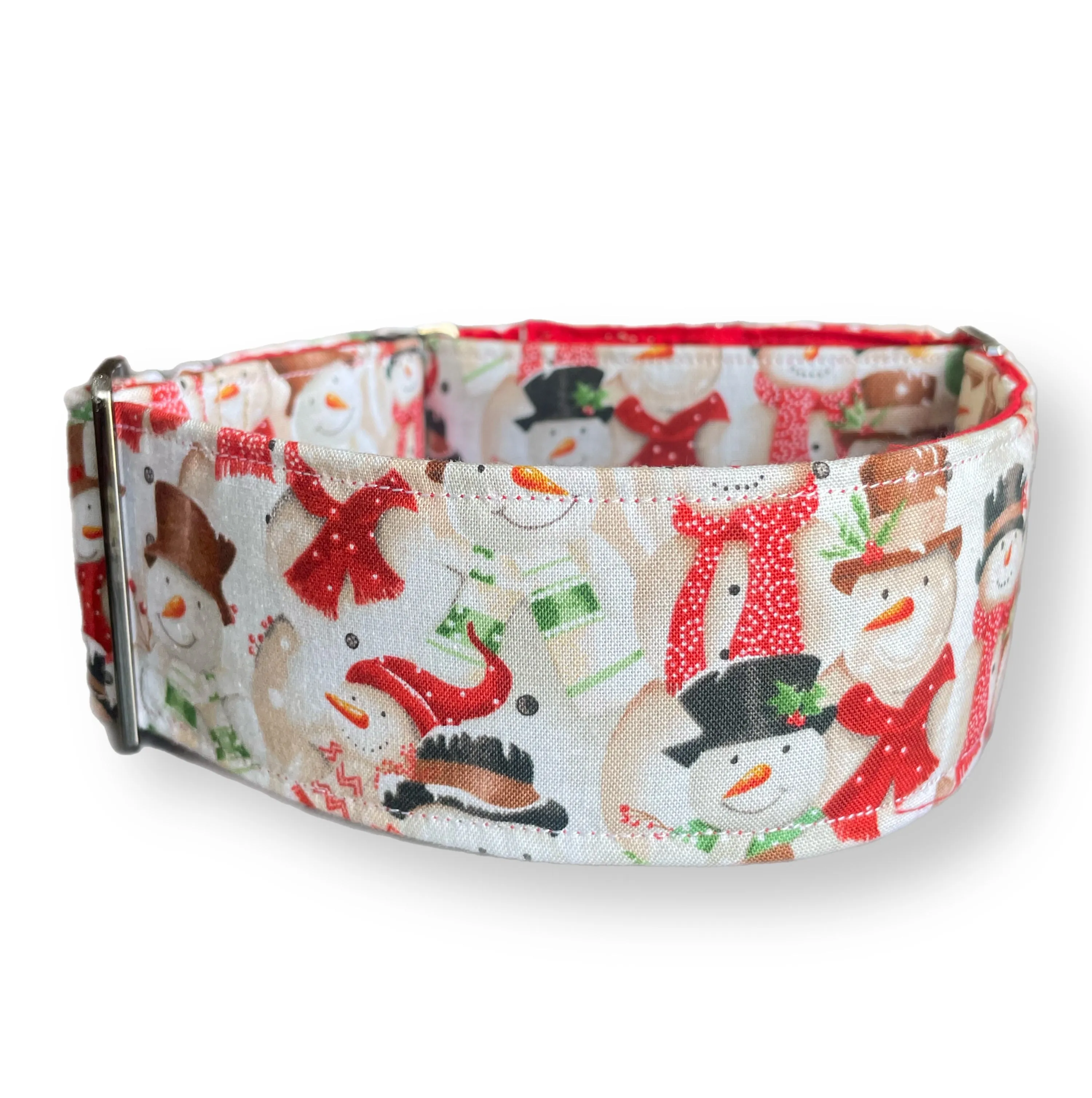 Merry making Christmas Santa Cotton covered greyhound Martingale collar 50mm width super soft