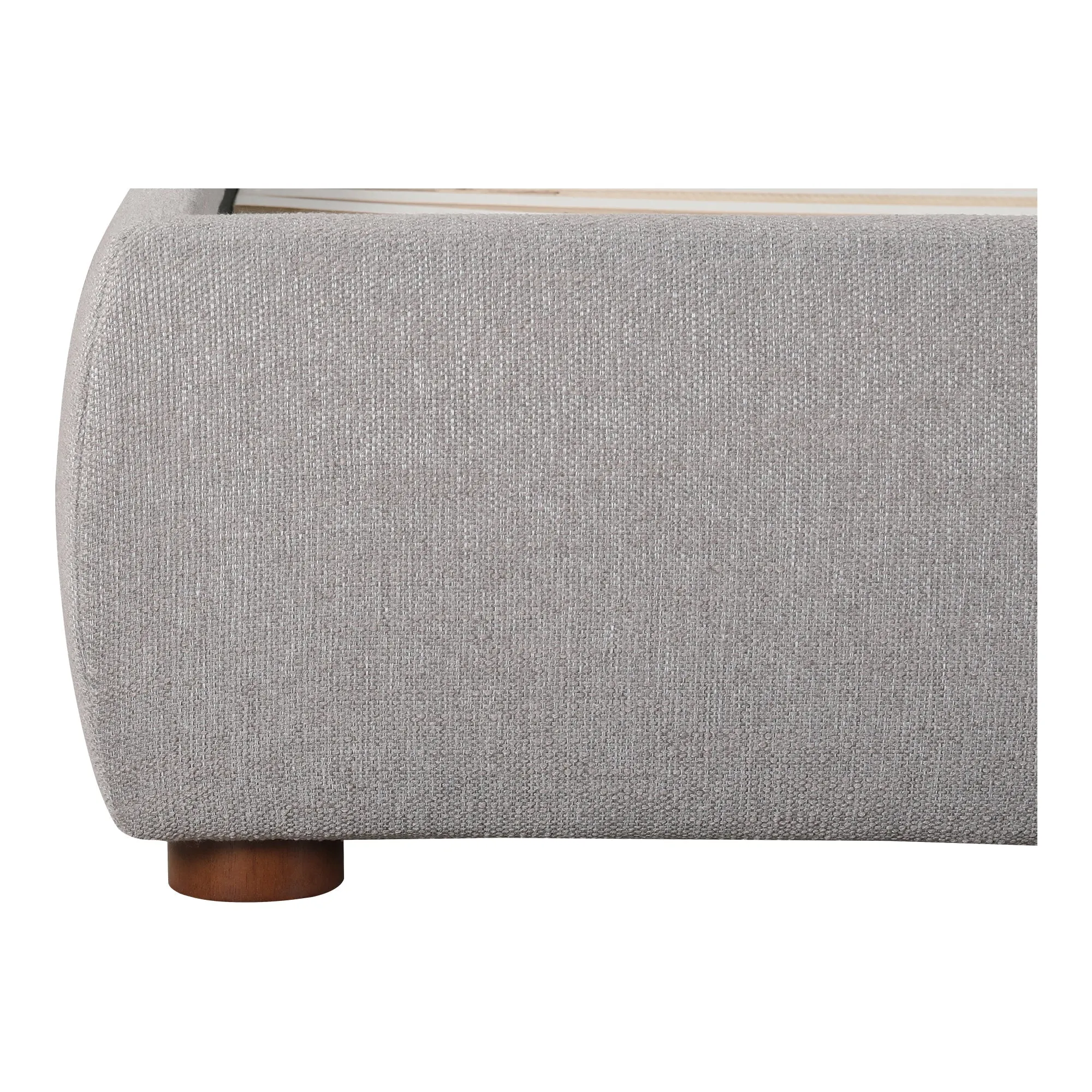Moe's Home Collection Luzon Grey Upholstered Queen Size Bed With Tall Headboard