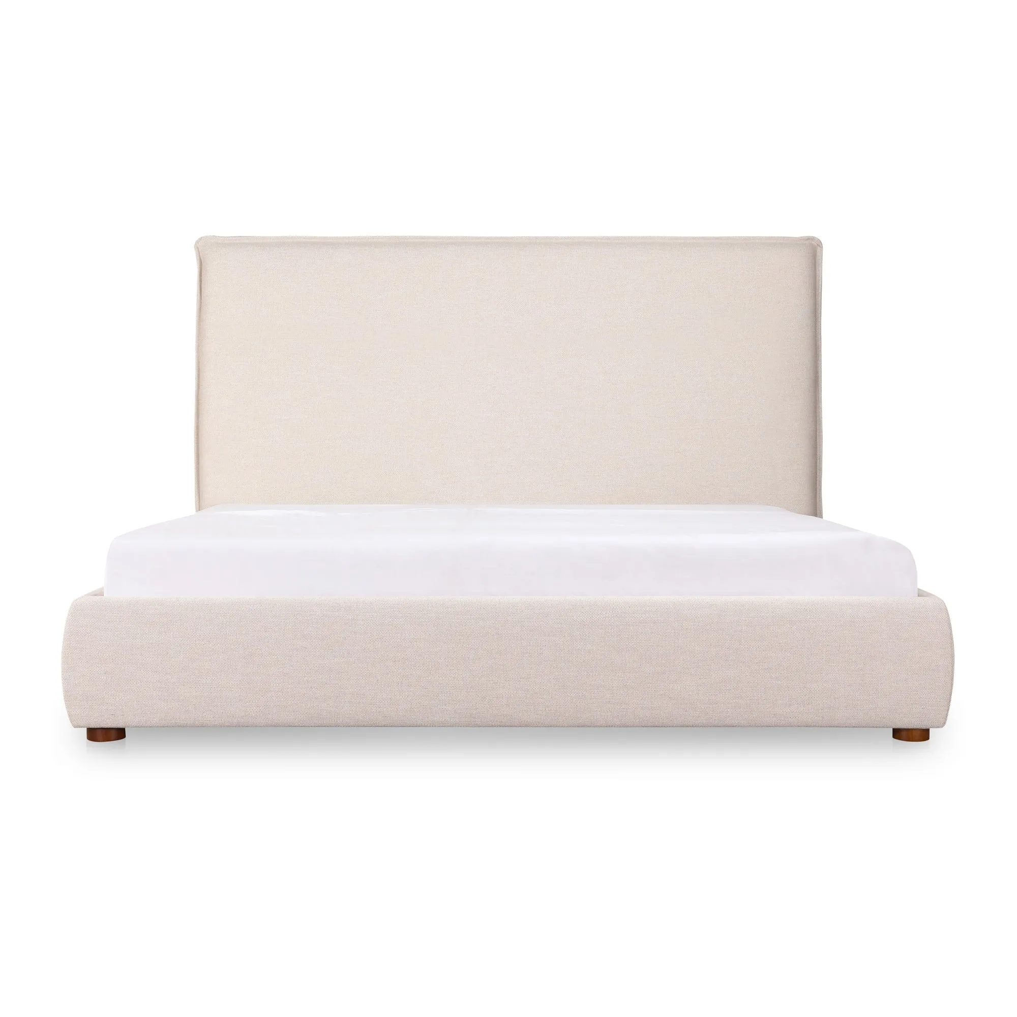 Moe's Home Collection Luzon Wheat Upholstered King Size Bed With Tall Headboard