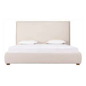 Moe's Home Collection Luzon Wheat Upholstered King Size Bed With Tall Headboard