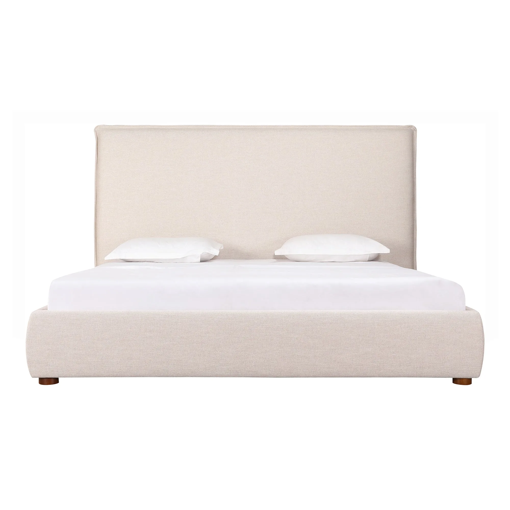 Moe's Home Collection Luzon Wheat Upholstered King Size Bed With Tall Headboard