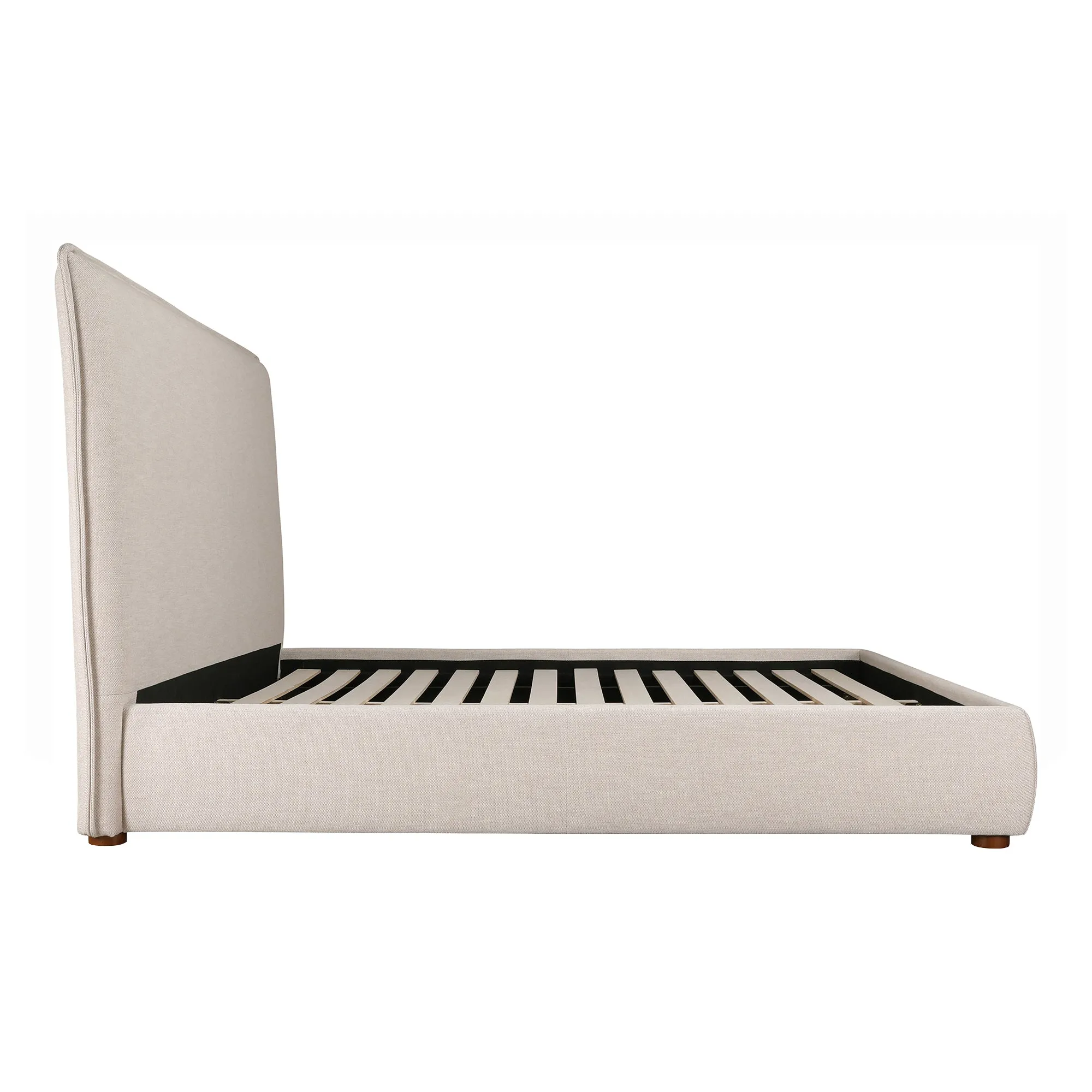 Moe's Home Collection Luzon Wheat Upholstered King Size Bed With Tall Headboard