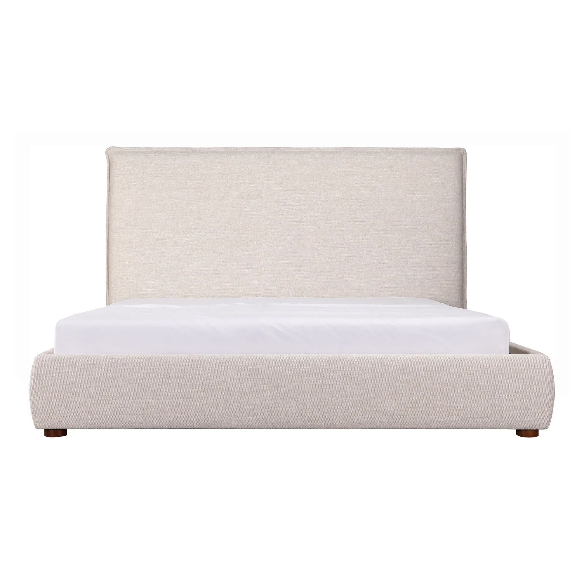 Moe's Home Collection Luzon Wheat Upholstered King Size Bed With Tall Headboard