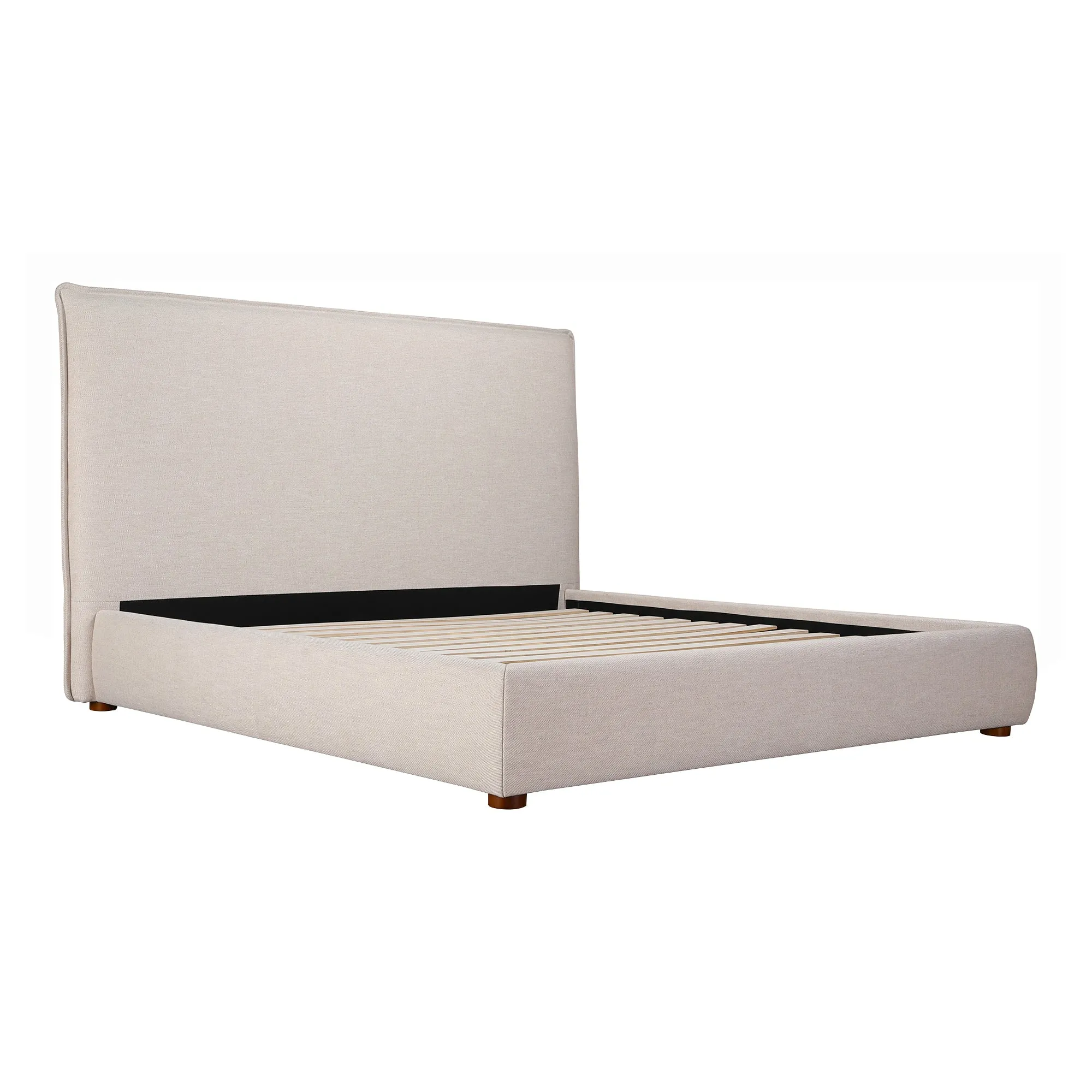 Moe's Home Collection Luzon Wheat Upholstered King Size Bed With Tall Headboard