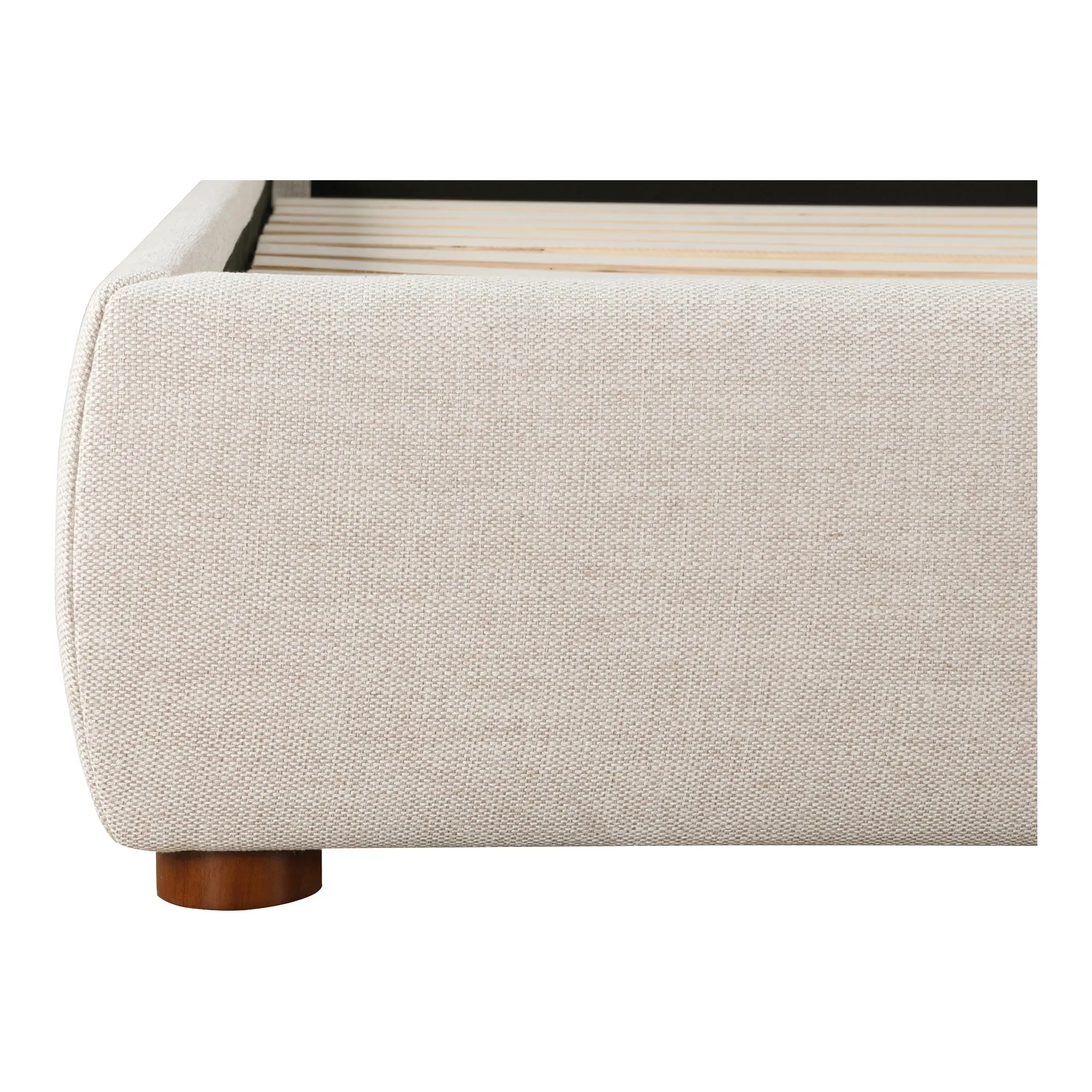 Moe's Home Collection Luzon Wheat Upholstered King Size Bed With Tall Headboard
