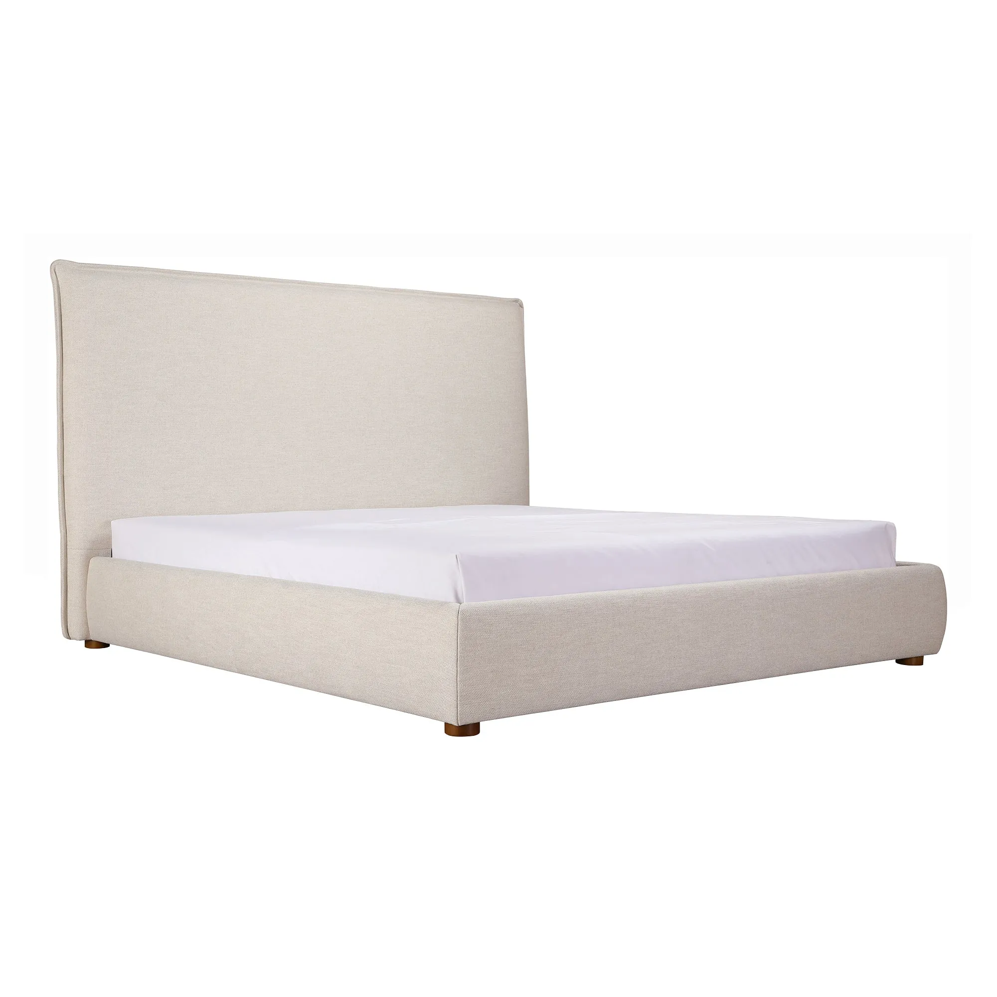 Moe's Home Collection Luzon Wheat Upholstered King Size Bed With Tall Headboard