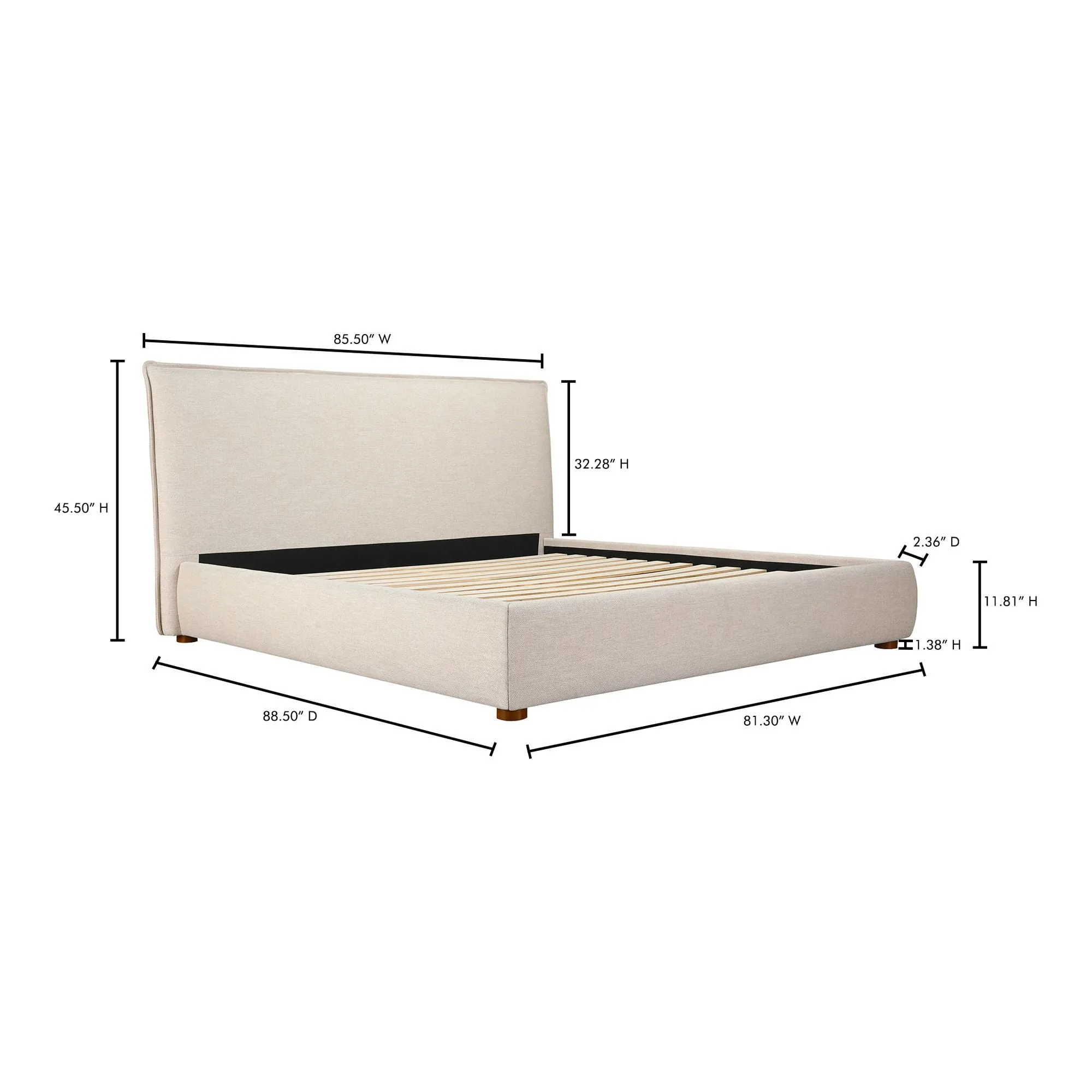 Moe's Home Collection Luzon Wheat Upholstered King Size Bed