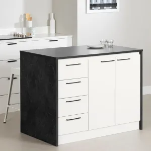 Myro 47.25'' Wide Kitchen Island South Shore Base Finish: Black