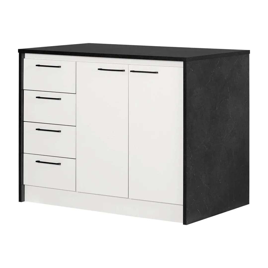 Myro 47.25'' Wide Kitchen Island South Shore Base Finish: Black