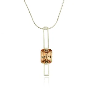 Mysterium Collection Champagne CZ Rectangle Necklace