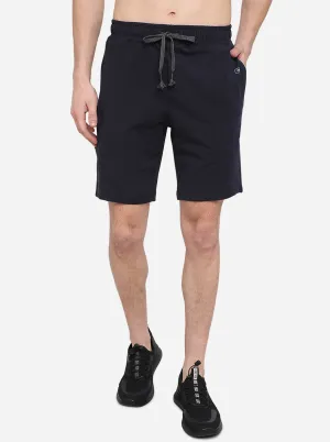 Navy Blue Solid Regular Fit Shorts | JadeBlue