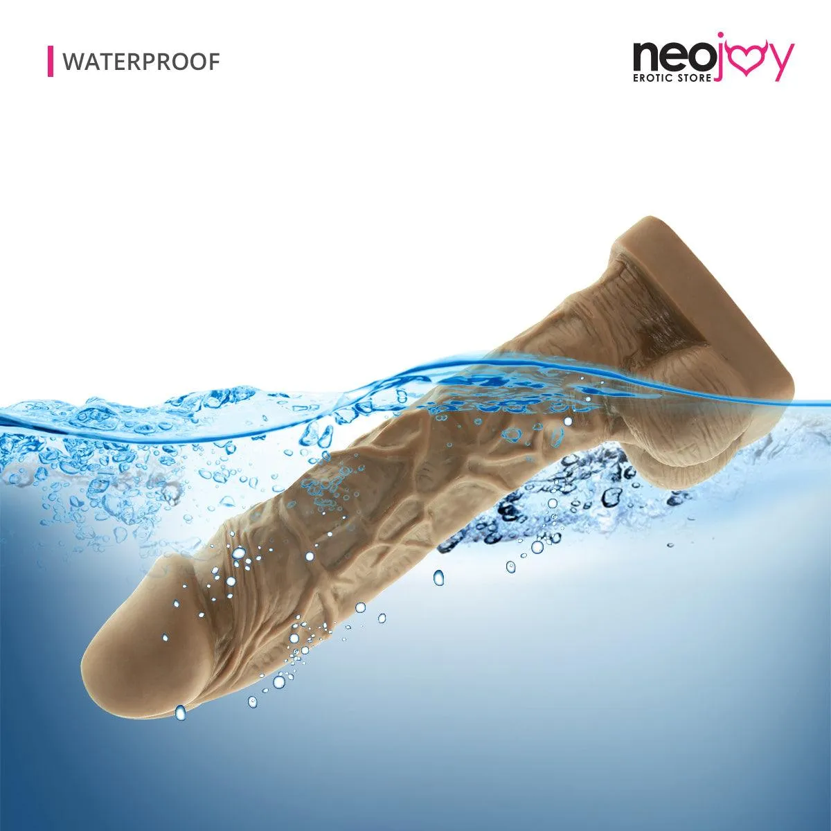 Neojoy - Veiny Realistic Dildo - Brown - 38cm - 15 inch