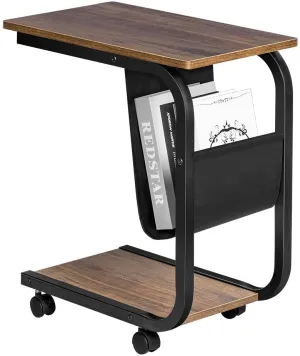 New in box! Sofa Side End Table, C Shaped Table Laptop Holder, End Stand Desk Coffee Tray Side Table, Notebook Tablet Beside Bed Sofa Portable Workstation, Over Bed Table (Brown)