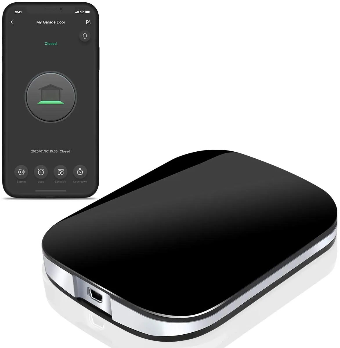 New Smart Wi-Fi Garage Door Opener WiFi Wireless Garage Door Remote, Open and Close Garage Door from Anywhere, Compatible with Google Assistant