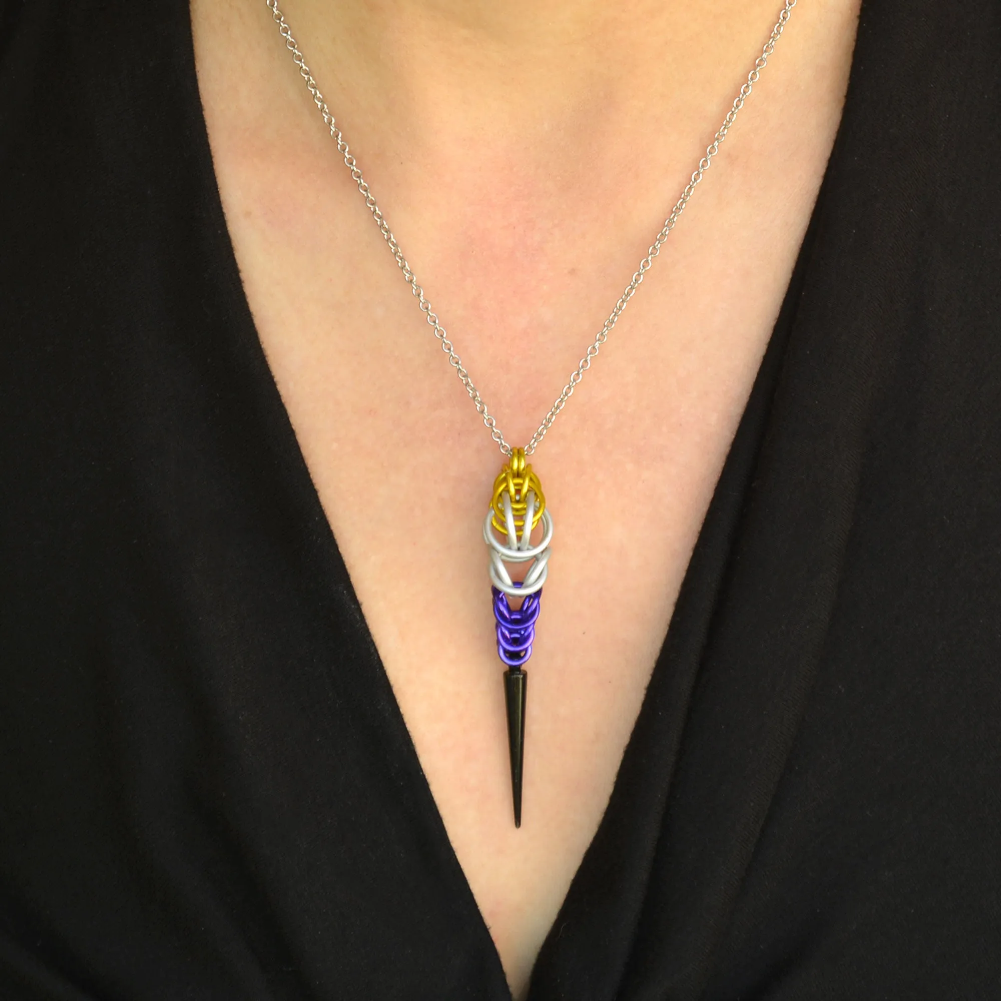 Nonbinary Pride - Spike Pendant