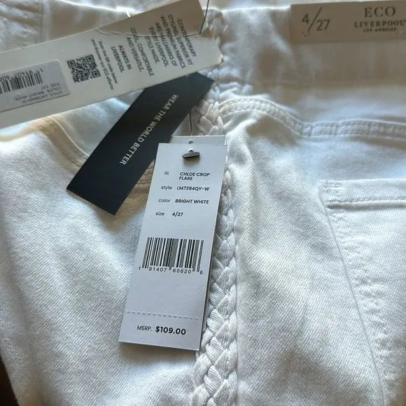 NWT Liverpool X Nordstrom ECO Chloe Pull On  Crop Flare Jeans