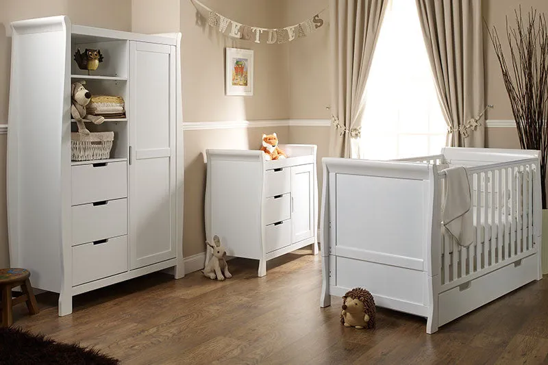 Obaby Stamford Classic Sleigh 7 Piece Room Set - White