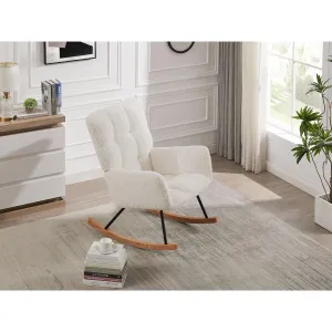 Off White Glider Chair Lounge Armchair Sofa Nursery Rocking