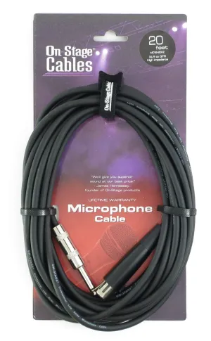 On-Stage MC12-20HZ Mic Cable (20', XLR-QTR)