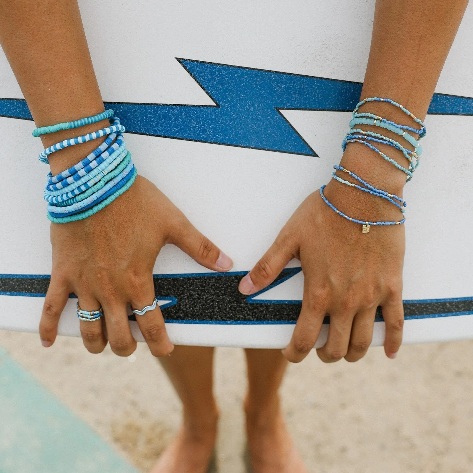 Out to Sea Vinyl Stretch Bracelet Set of 8