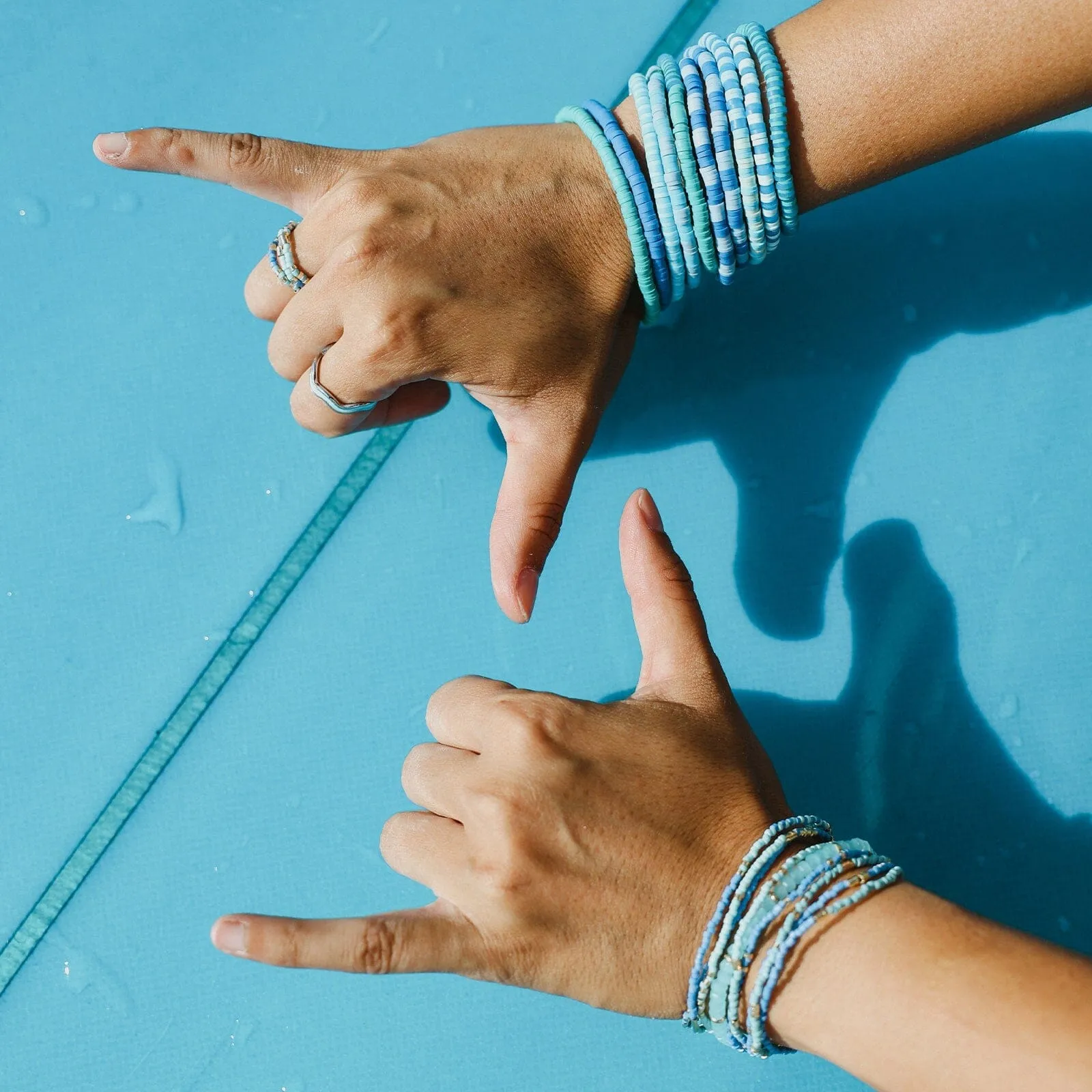 Out to Sea Vinyl Stretch Bracelet Set of 8