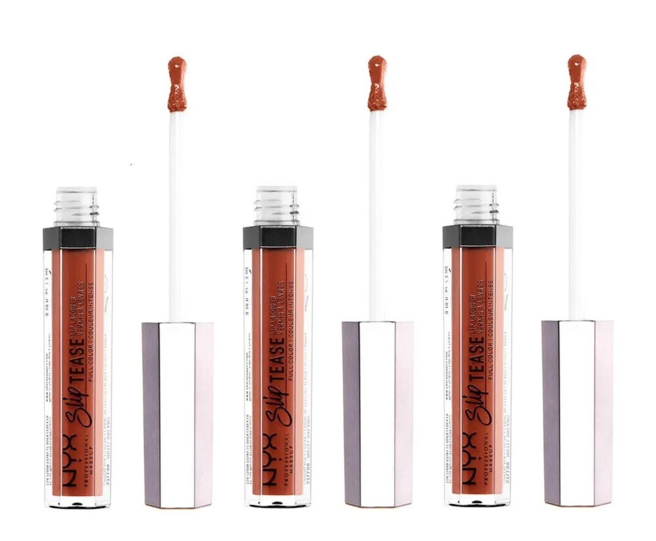 Pack of 3 NYX Slip Tease Full Color Lip Lacquer, Urban Oasis STLL22