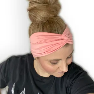 Peachy Pink Twist Turban Headband